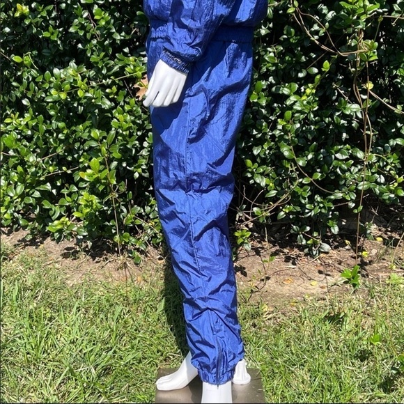 VINTAGE Chaver Graphic Print Royal Blue Parachute Ski Jacket & Pants - Picture 12 of 15